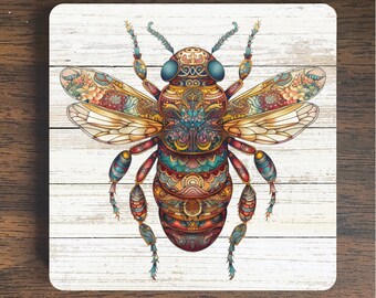 Buzzing Brilliance Psychedelic Honey Bee Magnet - Bee Magnet -  Spiritual Magnet -  Refrigerator Magnet
