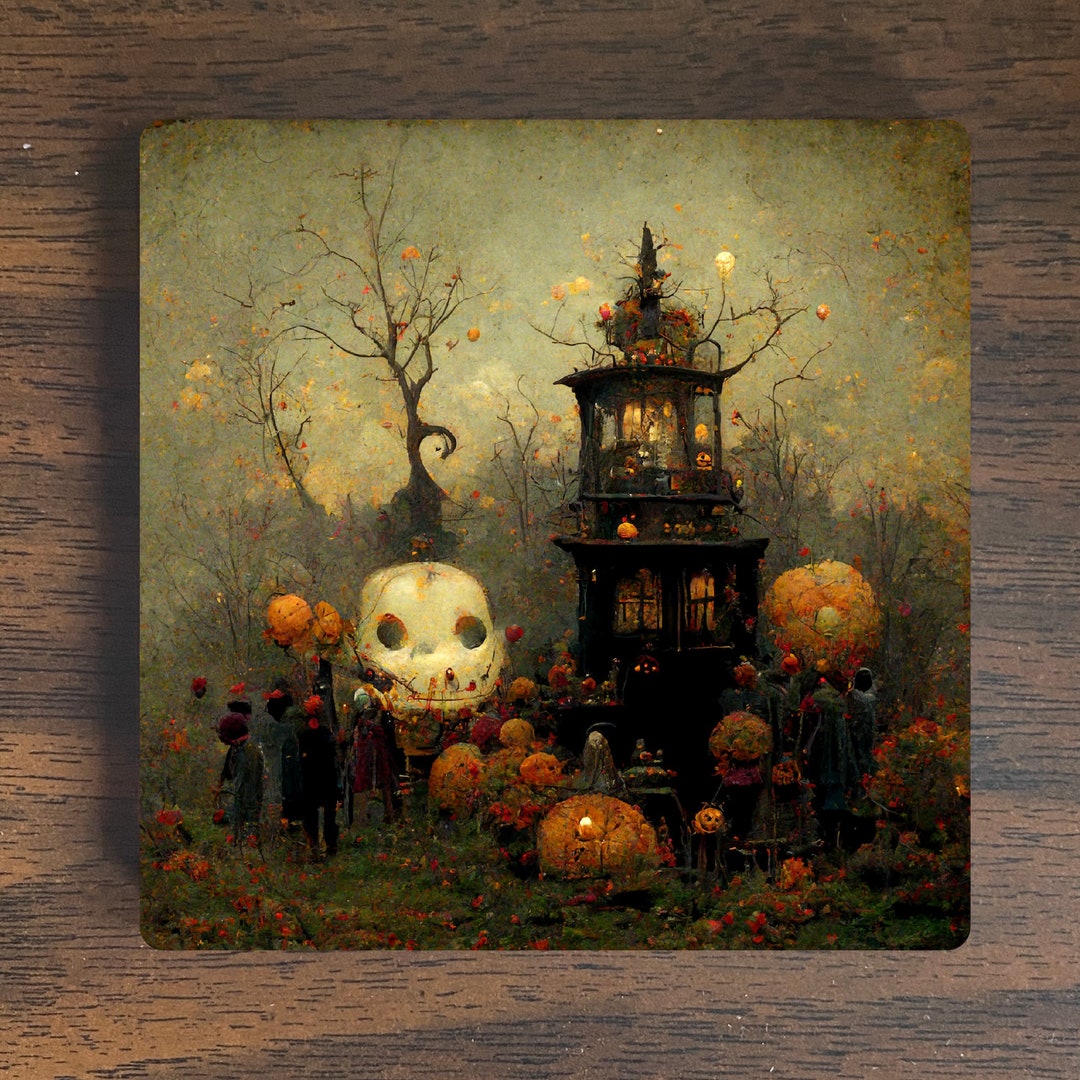 Halloween Magnet - Halloween Scene Magnet - Spooky Magnet ...