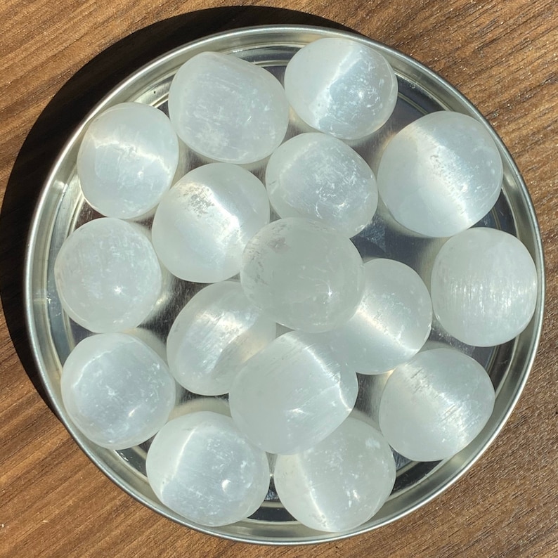 Selenite TUMBLED Morocco Tumbled Selenite Crown Chakra Crystal High Vibration Cleansing Energy Healing 7th Chakra Reiki image 1