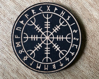 Painted Helm of Awe Magnet - Helm of Awe Mandala - Runes - Inspirational - Magnets - Refrigerator Magnet - 3 inch