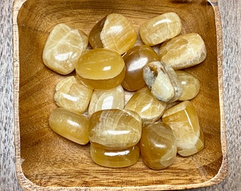 Honey Calcite TUMBLED  Honey Calcite - Citrine Calcite - Solar Plexus Crystals - Sacral Chakra Stones - Healing Crystals