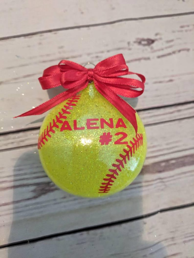 Softball Ornament/ Softball Christmas/ Sports Ornament/ Sports Etsy