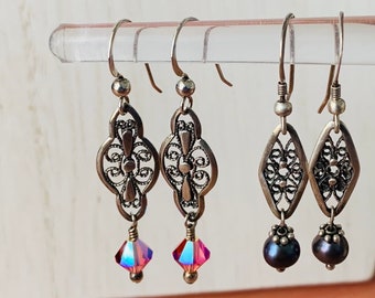 Vintage Vibe Silver Earrings