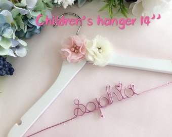 Flower girl hanger, Baptism gift, Personalized wire Name Hanger, children's hanger  Baby shower,First Holy Communion Hanger