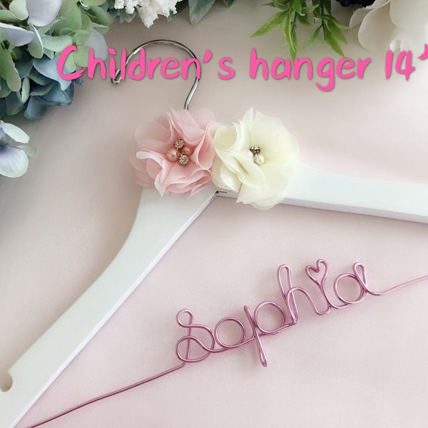 Flower girl  hanger,Baby/kids Hanger,cross hanger, Baptism gift,Name Hanger, children's hanger, Baptism dress hanger, baby shower