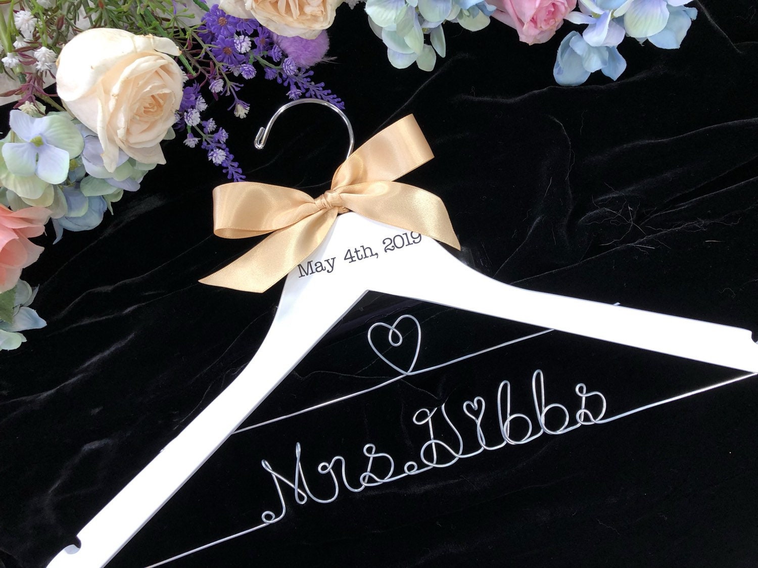 CUSTOM Wedding Hanger With Date.personalized Wedding Hanger,bride's ...