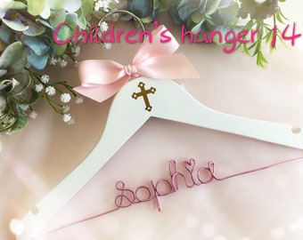 Children's hanger,Baby/kids Hanger,cross hanger, Baptism gift,Name Hanger, flower girl hanger, Baptism dress hanger, baby shower