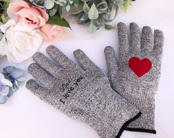 Mother/Fathers day gift Personalized Cut resistant glove, mother 's/father"s day gift.mother of bride groom custom Gift for mom, dad