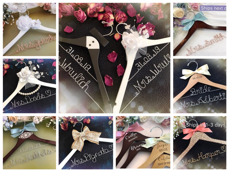 CUSTOM Wedding Hanger With Date.personalized Wedding Hanger,bride's ...