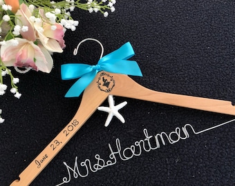 Disney wedding, Ariel Hanger,Mermaid Personalized wedding Hanger,Disney Bride hanger,Bridesmaid Hangers,Custom Hanger,Mrs Hanger,Shower Gift