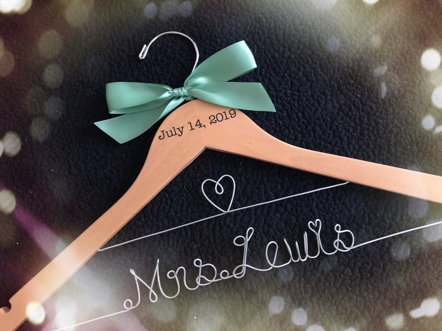 CUSTOM Wedding Hanger With Date.personalized Wedding Hanger,bride's ...