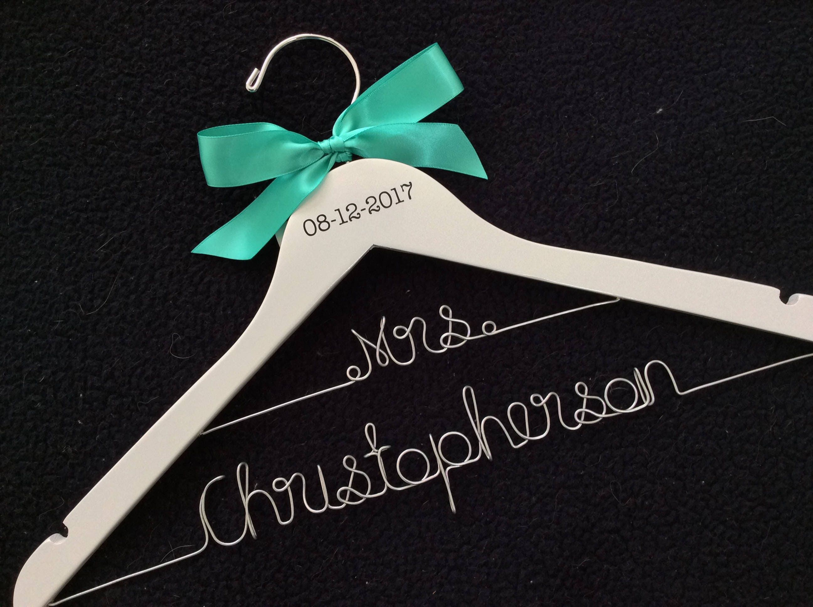 CUSTOM Wedding Hanger With Date.personalized Wedding Hanger,bride's ...