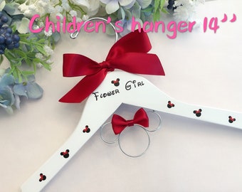 Personalized Disney Child Hanger, Mickey Mouse, Baby Shower Gift Disney Minnie hanger, Custom Hanger, disney flower girl hanger