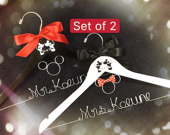 Mr. And Mrs. Disney wedding hanger, Mickey Mouse Hanger,Disney Bride hanger, Bridesmaid Hangers,Custom Hanger,Mrs Hanger,Shower Gift