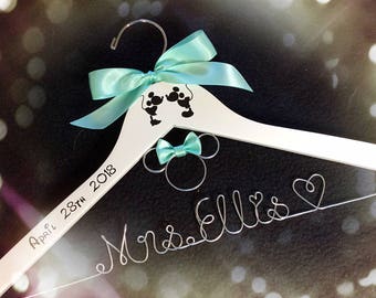 Disney wedding, Mickey Mouse Hanger,Personalized wedding Hanger,Disney Bride hange,Bridesmaid Hangers,Custom Hanger,Mrs Hanger,Shower Gift