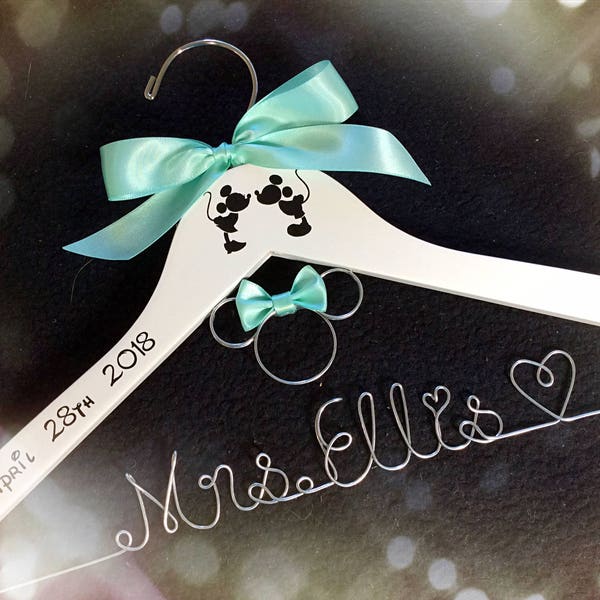 Disney wedding, Mickey Mouse Hanger,Personalized wedding Hanger,Disney Bride hange,Bridesmaid Hangers,Custom Hanger,Mrs Hanger,Shower Gift