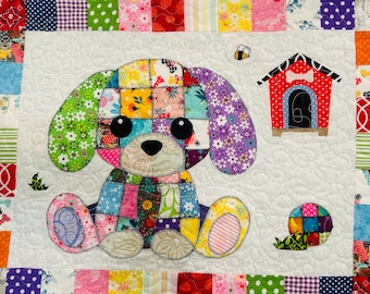 卸売パッチワークパピーキルトパターン：アップリケ犬ベビー