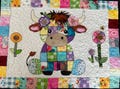 Patchwork Highland Cow Quilt pattern, PDF Instant Download, baby blanket, wall hanging, applique,  moo, bull, farm