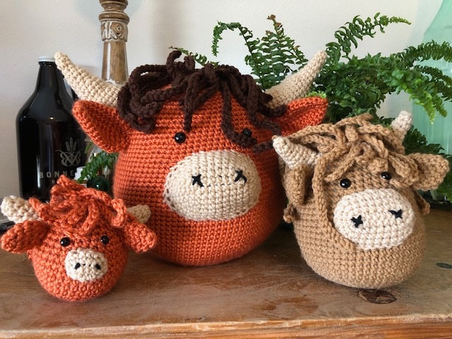 Highland Cow Squishmallow-Style Pattern