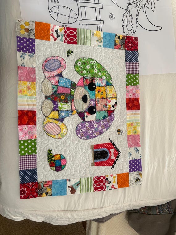 卸売パッチワークパピーキルトパターン：アップリケ犬ベビー