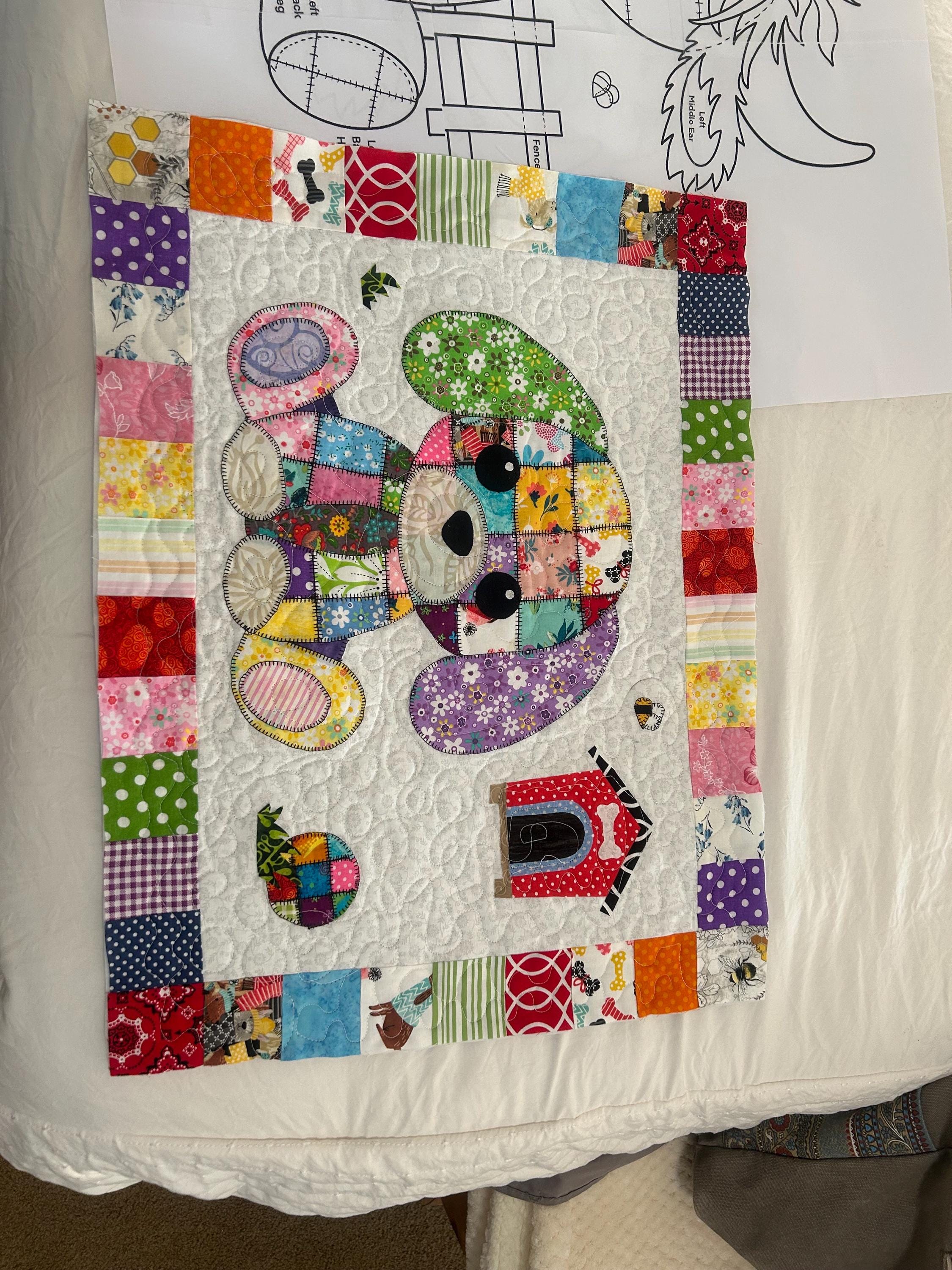 卸売パッチワークパピーキルトパターン：アップリケ犬ベビー