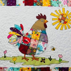 Rooster Patterns Patchwork Rooster Quilt Pattern: Applique Wall Hanging (PDF Download ...