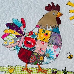 Rooster Patterns Patchwork Rooster Quilt Pattern: Applique Wall Hanging (PDF Download ...