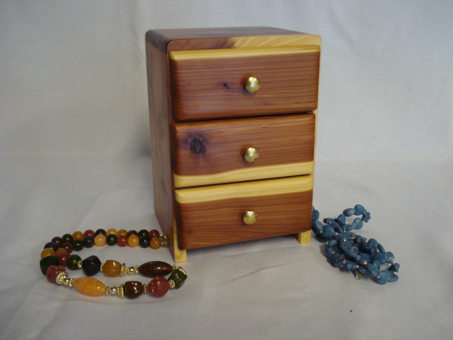3 Drawer Jewelry Chest Cedar Etsy