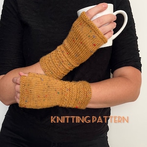 Knit fingerless gloves pattern, knit mitts instructions, knitting pattern, Celer mitts, softknitshome