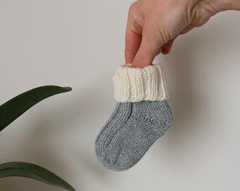 Handknit Merino Wool Baby Socks: Newborn Gift