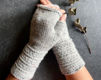 Mitaines en tricot, mitaines pour femmes faites main, manchettes en tricot, manchettes en tricot, gants hiver printemps automne, mitaines en tricot