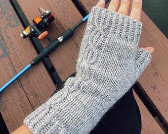 Knit Fingerless Cable Gloves Pattern: Juka Mitts (PDF Pattern)
