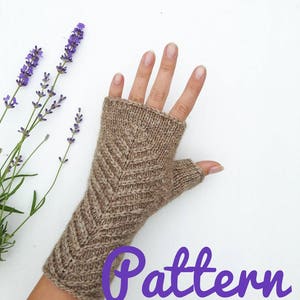 Knit fingerless gloves pattern armwarmers handwarmers tutorial pdf diy instruction knitted mittens