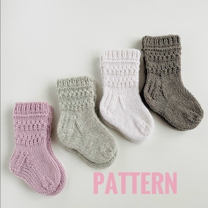 Knit baby socks pattern, socks knitting pattern , unisex baby knitwear, new born boy and girl socks, diy baby showers gift