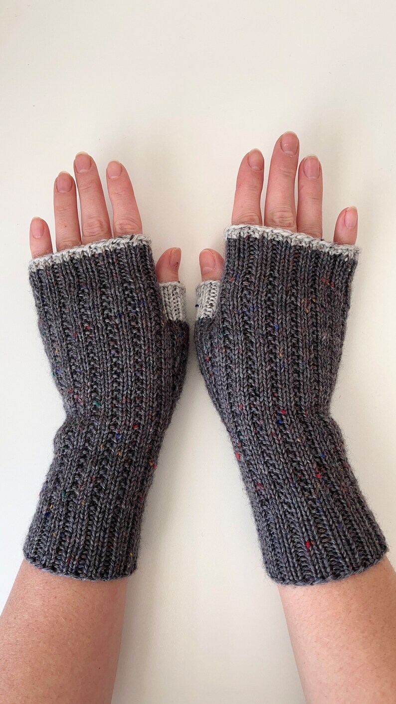 Knit fingerless gloves, fingerless women mittens, knitted hand warmers, fingerless mitts, spring gloves, autumn gloves, softknitshome zdjęcie 2