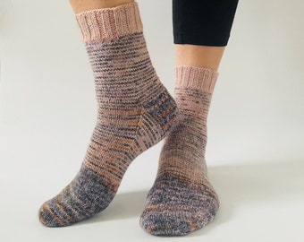 Handknit Merino Wool Socks: Colorful Winter Socks, EU 38-40