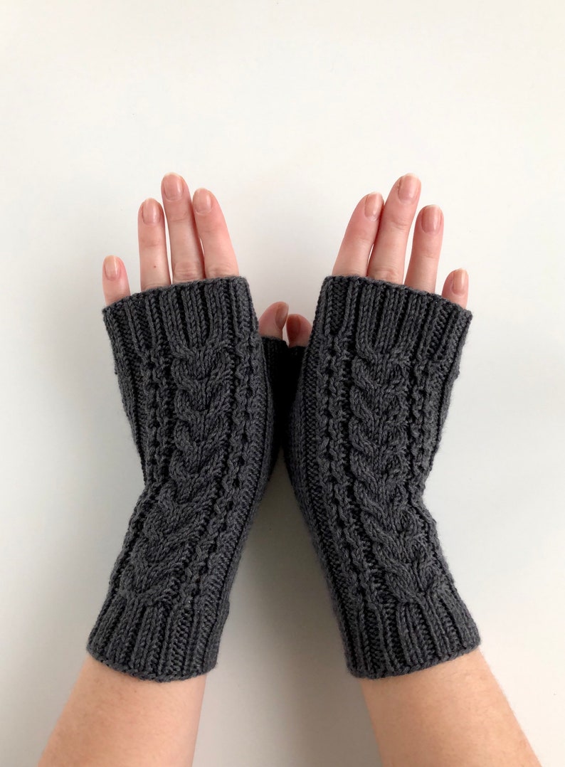 Knit Fingerless Gloves Knitted Fingerless Mittens Women Etsy
