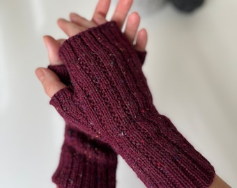 Gebreide vingerloze handschoenen, vingerloze dameswanten, gebreide handwarmers, vingerloze wanten, lentehandschoenen, herfsthandschoenen, softknitshome