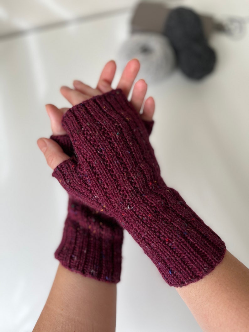 Knit fingerless gloves, fingerless women mittens, knitted hand warmers, fingerless mitts, spring gloves, autumn gloves, softknitshome image 1