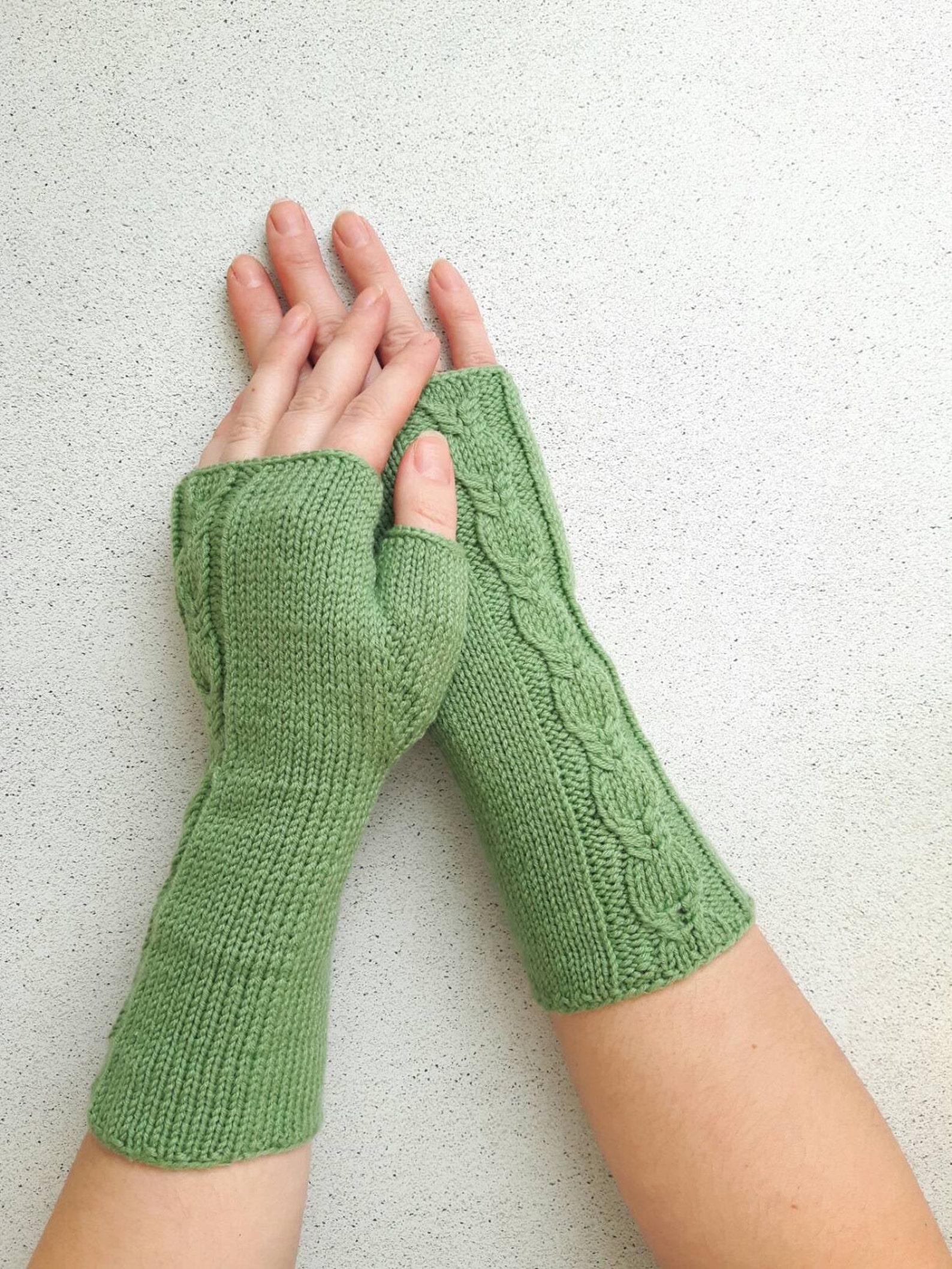 Knit Fingerless Gloves Hand Knitted Gloves Knitted Gloves Etsy