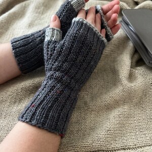 Knit fingerless gloves, fingerless women mittens, knitted hand warmers, fingerless mitts, spring gloves, autumn gloves, softknitshome zdjęcie 5