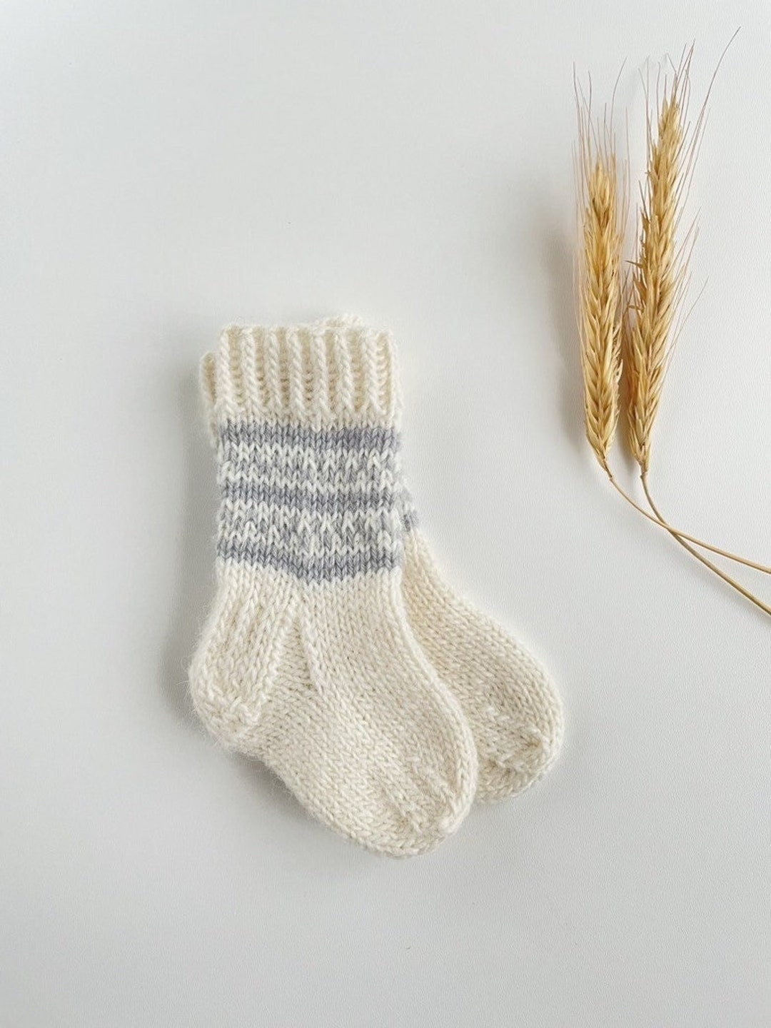Knit Baby Socks, Alpaca Wool Socks for Kids, Unisex Baby Knitwear ...