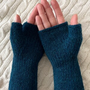 Knit fingerless mitts, knit fingerless mittens, knitted handwarmers, handmade arm warmers, winter gloves, womens mitts, christmas gift image 3