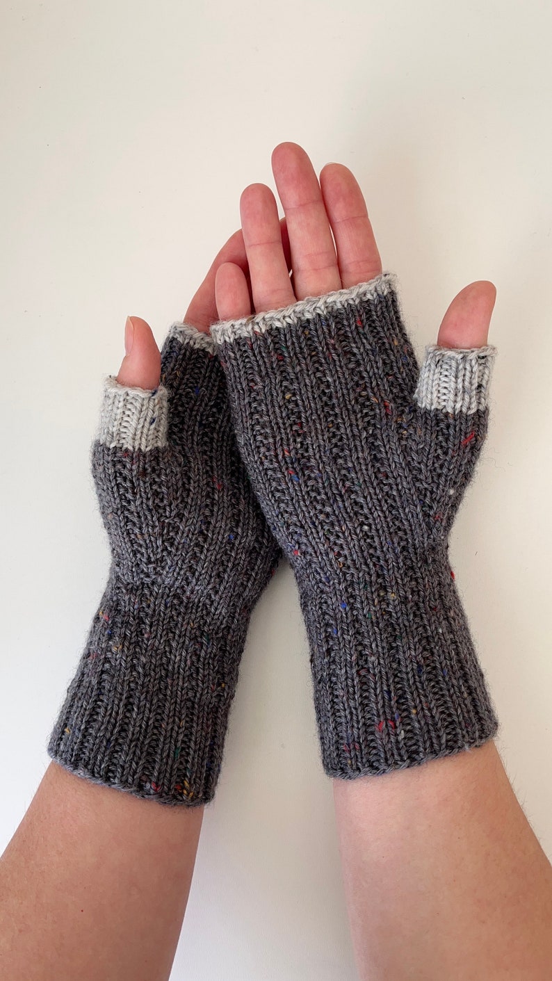 Knit fingerless gloves, fingerless women mittens, knitted hand warmers, fingerless mitts, spring gloves, autumn gloves, softknitshome zdjęcie 6