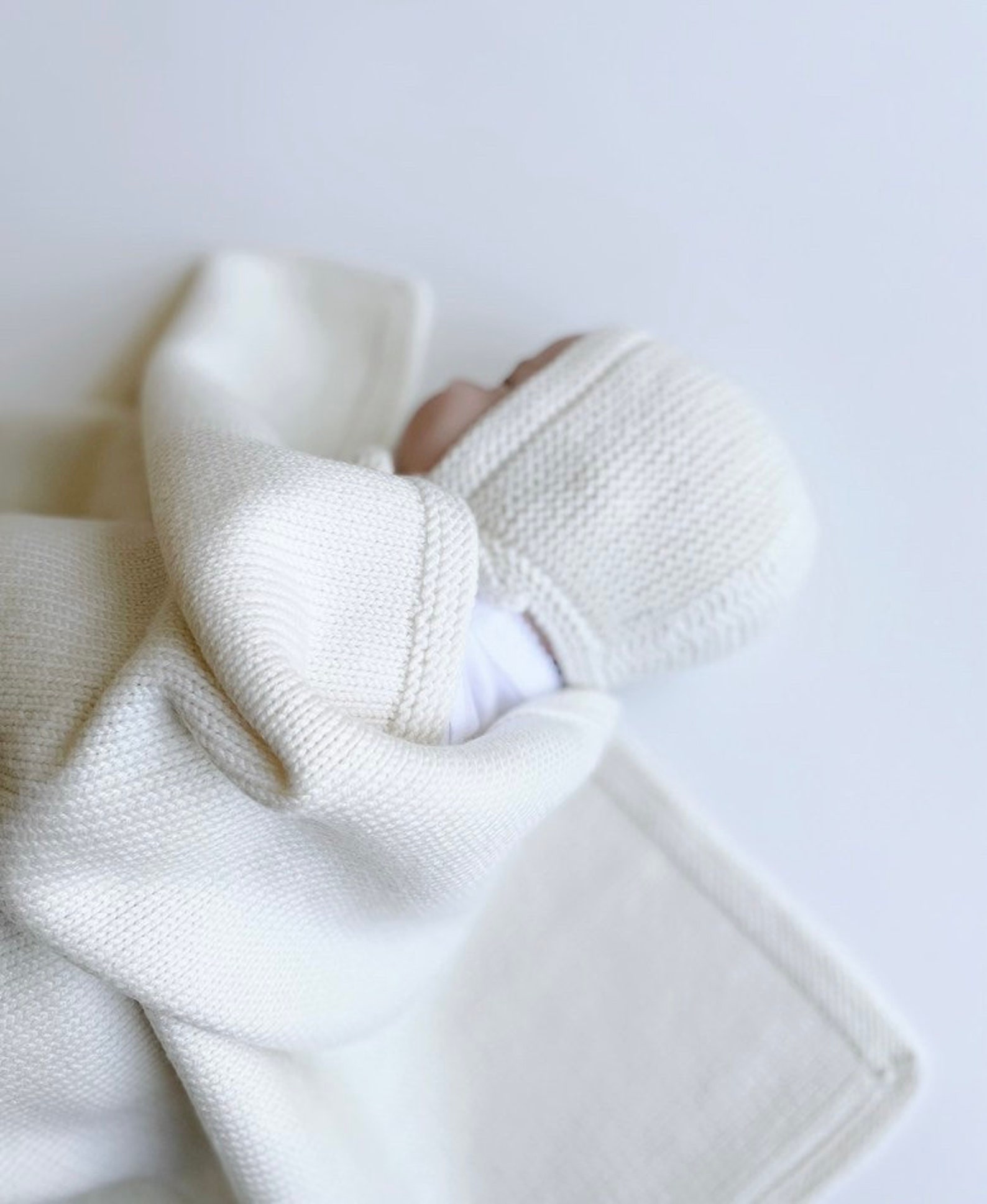 Knit Baby Blanket White Baby Knit Baby Socks Knit Etsy