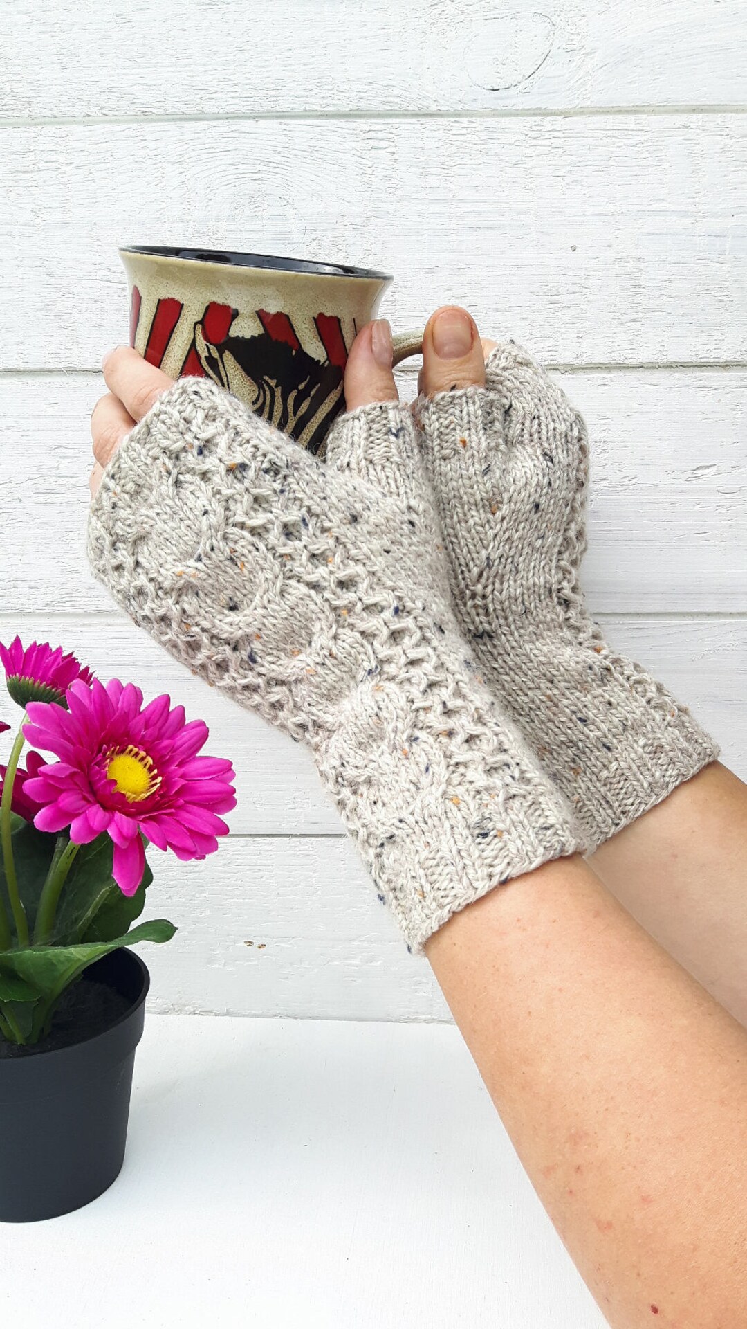 Knit Cable Gloves PATTERN: Easy Fingerless Gloves Tutorial (PDF) - Etsy