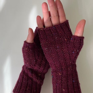 Knit fingerless gloves, fingerless women mittens, knitted hand warmers, fingerless mitts, spring gloves, autumn gloves, softknitshome image 3