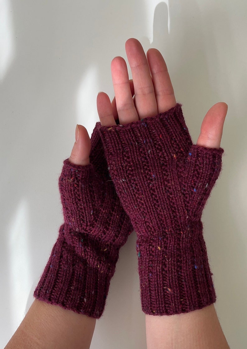 Mitaines en tricot, mitaines pour femmes, chauffe-mains en tricot, mitaines, gants de printemps, gants d'automne, softknitshome image 3