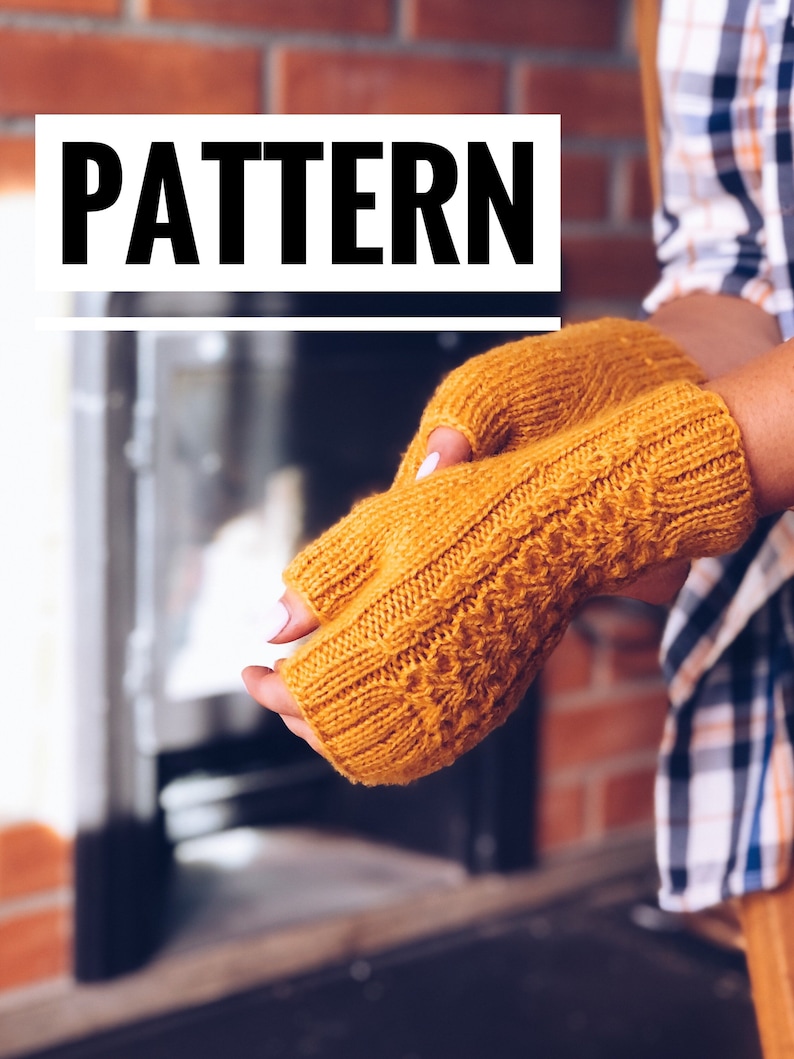 Knit fingerless mitts pattern, pattern how to knit fingerless gloves, knit handwarmers, knitted arm warmers pattern, softknitshome image 3