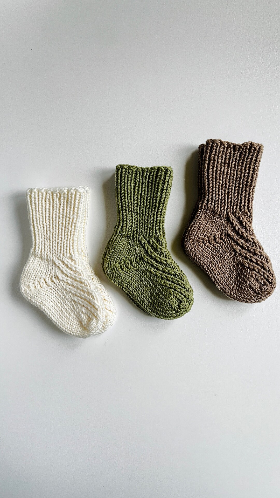 Knit Baby Socks, Baby Gift, Knit Merino Wool Socks for Boy and Girl, 0